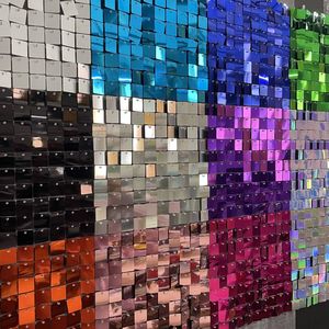 New Trend Party Supplies Hochzeit Hintergrund Dekorationen Glänzendes Zeichen Hintergrund Bunte sensorische Spiel Kunststoff Pailletten Schimmer Wand - Product Image 6
