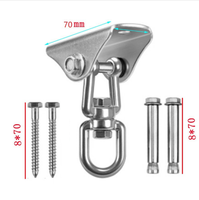 Supports de balançoire robustes en acier inoxydable, lot de 2, avec pivotement à 360 degrés pour balançoires de véranda et sacs de boxe - Finition brute