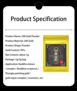 Pigmen Serbuk Emas Asli 24k untuk Kitab Suci Buddha, Thangka, Kuil, Kerajinan Keramik Berlapis Emas - Product Image 2