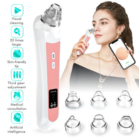 Extracteur de points noirs, aspirateur de pores WiFi, nettoyeur de pores visible avec caméra HD, kit d'extraction de comédons et d'acné avec 6 têtes d'aspiration