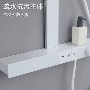 High End Brass Shower Set Rectangle Digital Display Temperature Control Bathroom Pressure Booster Shower Head - Product Image 1