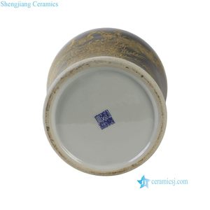 RYLW44-C Chinoiserie Luxury High Quality Black Gold Hand-Painted Crane Motif Temple <b>Jar</b> Collectible Porcelain RYLW44-C Elevate Y - Product Image 4