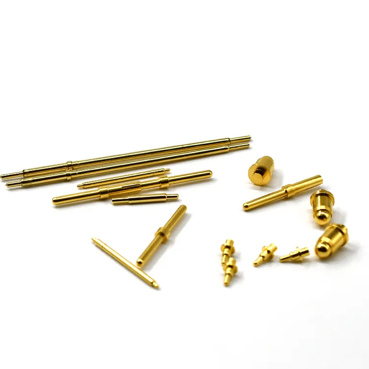 custom gold plated brass female male contact spring loaded pogo pin SMT connector contact pin wire pin type pogopin