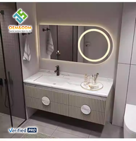 Ensemble de meubles de salle de bain OEM moderne 2025, table complète, bureau, armoire, panneau, miroir, lavabo, robinet pour chambre à coucher, hôpital, atelier, appartement