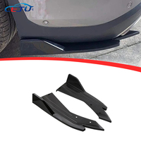 ABS hitam mengkilap serat karbon terlihat Universal Aksesori Mobil Body kit suku cadang Auto trim belakang bawah Bumper sisi splitter Guard