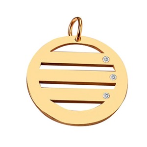 Pendentif rond vierge superposé en acier inoxydable avec pierre de naissance pour la fabrication de bijoux DIY, accessoires artisanaux, vente en gros - Product Image 3