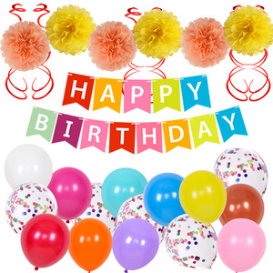 Set de Globos de Cumpleaños, Decoración con Globos de Látex y Flores de Papel - Product Image 4