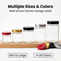 Offre Spéciale – Mini Bocal Rond en Verre de 1,5 oz (25 ml/35 ml/45 ml) pour Épices, Cornichons, Confitures, Gelées, et Récipient Alimentaire avec Bâtonnet à Miel