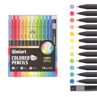 Ensemble de crayons de couleur mécaniques non solubles aux couleurs vives, rétractables, automatiques, pour enfants, dessin artistique, papeterie scolaire