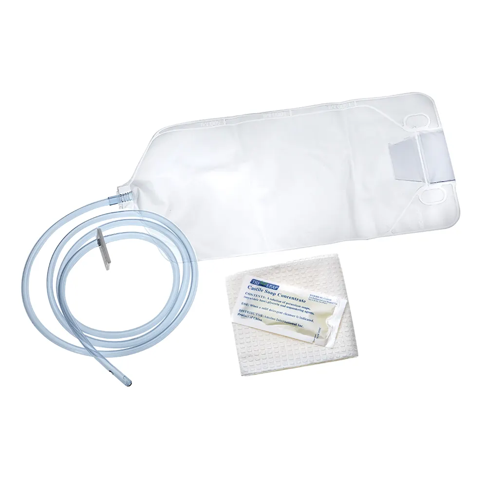 Surgical and Nursing Medical disposable Enema bag set-1500 ml bag w/60" tubing slide clamp soappacket waterproof drape