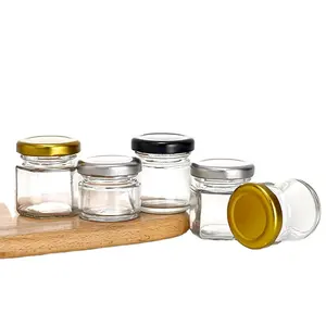 Groothandel 1Oz 35Ml Kleine Mini Honingpot Ronde Glazen Fles Voor Honing