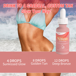 Gotas Bronceadoras de Marca Privada OEM, Gotas Autobronceadoras Naturales con Brillo Bronceado, Suplemento Vitamínico - Product Image 5