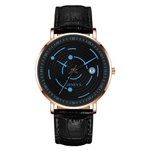 Venta al por mayor cuero de la Pu de moda relojes hombres calendario simple <span class=keywords><strong>Ginebra</strong></span> relojes - Product Image 1