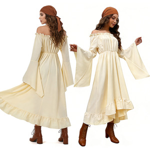 Vestido Renacentista con Hombros Descubiertos para Mujer, Manga Larga, Falda Maxi, Disfraz, Traje de Fiesta, Estilo Medieval - Product Image 1