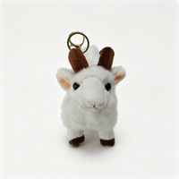 Porte-clés en peluche chèvre OEM, couleur et logo personnalisés, pendentif animal de ferme en peluche, cadeaux souvenirs en gros