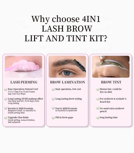 4in1 Lash Lift et Brow Tint Collections Henné Peau Tache Sourcils Lamination Set 10ml * 2 Tube Perm Lotion Step1 Étape 2 - Product Image 2
