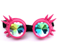 Lunettes Kaléidoscope pour Raves Trippy Psychedelic Steampunk Lunettes avec Rainbow Prism Diffraction Crystal Lenses