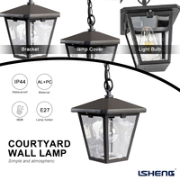 Lampu Taman Modern Gantung Luar Ruangan 60W E27 Aluminium IP44 Tahan Air AC Remote Control Dimmable Multi-Warna