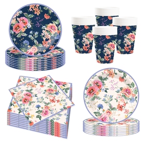 DAMAI 2025 Nuevo Juego de Vajilla Elegante con Diseño Floral, Incluye Platos, Servilletas y Tazas para Fiestas de Té, Baby Shower, Sirve para 8 Personas - Product Image 5