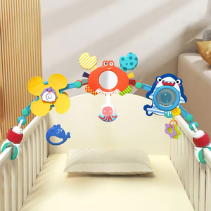 Lit de bébé détachable poussette landau siège de voiture jouets arc de voyage avec miroir et suspendus <span class=keywords><strong>hochet</strong></span> <span class=keywords><strong>pour</strong></span> bébé jouets en peluche <span class=keywords><strong>pour</strong></span> berceau - Product Image 3