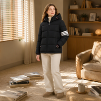 Veste d'hiver matelassée élégante pour femme avec logo personnalisé, 90% duvet de canard blanc, style preppy, fabrication OEM ODM France
