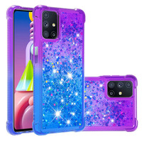 Fille dégradé couleur paillettes étui pour Samsung Galaxy M51 liquide Quicksand couverture arrière sac