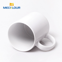 Vente flash - Tasse à café en céramique blanche unie de 11 oz, personnalisable avec logo par sublimation