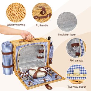 Cesta de Picnic Plegable de Mimbre con Asa, Económica, para Regalo - Product Image 4