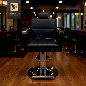 Ghế cắt tóc xoay 360 độ, có thể điều chỉnh chiều cao, làm từ thép không gỉ, da, thân thiện với môi trường, bền bỉ, dành cho khách sạn, bán buôn. - Product Image 2
