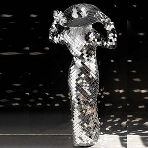 Robes miroir de cosplay de technologie futuriste personnalisées, costume homme femme, mariée et marié, spectacle romantique, robe de mariage spatiale, tenue de scène - Product Image 3