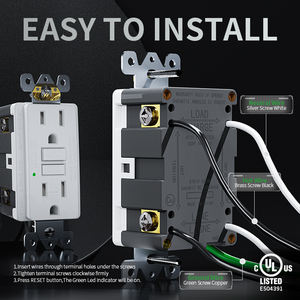 Fahint USストック<span class=keywords><strong>GFCI</strong></span>アウトレットUL承認トップセール15A 125V USセルフテストTR GFIデュプレックスレセプタクルウォールプレート付き迅速発送 - Product Image 5