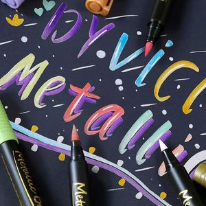 Ensemble de stylos marqueurs à pinceaux doux, couleurs métalliques brillantes, peinture personnalisée en usine, coloriage, aquarelle - Product Image 2