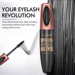 ELAMEI - Máscara de Pestañas de Fibra de Seda 4D de Marca Privada al por Mayor, Resistente al Agua, de Larga Duración, Voluminizadora, Maquillaje Cosmético para Pestañas - Product Image 3