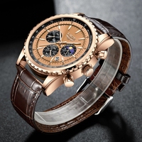 Jam Tangan Pria LIGE 8989 Baru, Merek Ternama, Jam Tangan Mewah Kulit Quartz, Jam Tangan Olahraga Tahan Air, Jam Pria Relogio Masculino