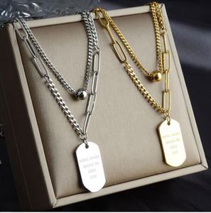 <span class=keywords><strong>Collier</strong></span> en acier inoxydable <span class=keywords><strong>avec</strong></span> chaîne, chaîne d'extension, personnalisé, <span class=keywords><strong>pas</strong></span> <span class=keywords><strong>cher</strong></span>, design, à la mode - Product Image 2