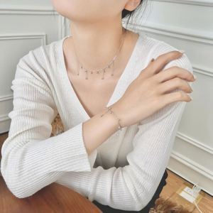 Dylam Stylish Elegance Design Sterling Silver LInk Chain <b>Adjustable</b> Tassel Beads Pendant Women Jewelry <b>Bracelets</b> for Daily Wear - Product Image 4