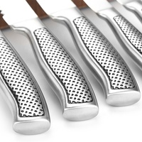 Couteau de chef professionnel en acier inoxydable de 8 pouces avec lames affûtées, design ambidextre, écologique, moderne, manche forgé creux