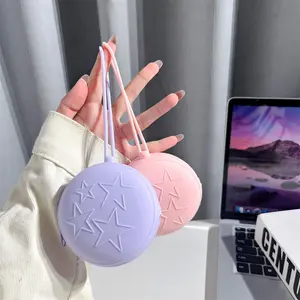 Dompet Earphone dan koin PVC Mini kustom dompet kunci silikon Kawaii unik untuk wanita anak-anak wanita dengan penutup ritsleting