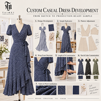 Robe longue décontractée d'été pour femme, style OEM ODM, à motif floral, manches courtes bouffantes et ourlet à volants
