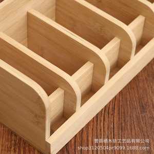 Bamboo Belt <b>Storage</b> Box Rectangle Open Top With Compartments For Wardrobe <b>Clothes</b> Organization - Product Image 3