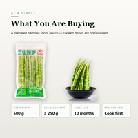 Légumes de cuisine : Légumes verts en carton personnalisé OEM, pousses de bambou vertes entières en saumure 500g, chair croustillante et épaisse