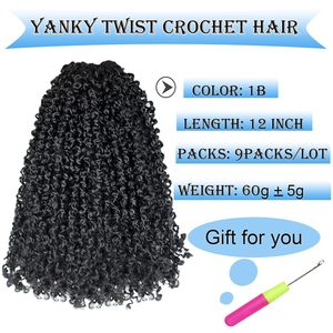 8/10/12inch Pre looped yanky Twist bện tóc với lọn tóc 30 sợi Twist Crochet Bím Tóc tổng hợp phần mở rộng tóc cho phụ nữ - Product Image 2