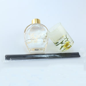 Set di <span class=keywords><strong>diffusore</strong></span> di Reed all'ingrosso in fabbrica Gel personalizzato con <span class=keywords><strong>candela</strong></span> bottiglia di vetro in Rattan bastoncini per la casa e il profumo di profumo profumo Set Souvenir - Product Image 5