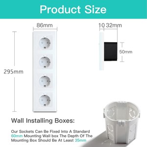 Enchufe Inteligente Estándar Europeo 16A WiFi con Panel de Vidrio Templado, Enchufe Europeo, Control Remoto - Product Image 1