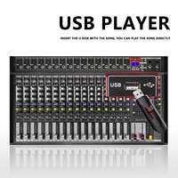 GAX-PMX16 Console de mixage audio DJ professionnelle puissante avec 16 effets DSP Lecture USB Ordinateur Enregistrement Mixage