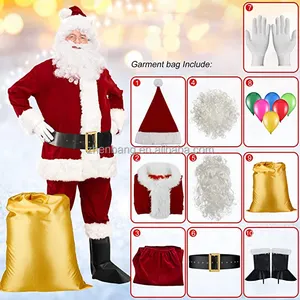 Disfraz de Papá Noel para hombre, disfraz de lujo para adultos, traje de Papá Noel, trajes de Navidad - Product Image 4