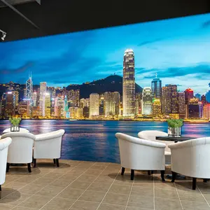 工場のヘッドボードの背景の壁の布現代の壁画3D都市の風景の壁の布