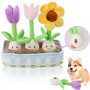 2025 Venta al por mayor personalizado perro resistente a mordeduras Flor de peluche juguete interactivo relleno Bb Squeaky Playing calmante juguete - Product Image 1