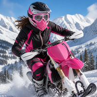 Masque de moto vert rose avec cagoule, lunettes de protection pour moto tout-terrain, motocross, VTT, course et ski pour hommes, femmes et jeunes