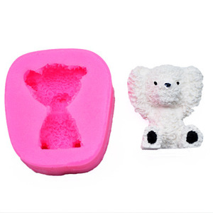 Moule en résine en forme d'ours avec manchon thermoscellé pour bougies, modèles de voitures, plâtre, DIY 3D créatif, durcissement à froid, artistique, blanc, taille personnalisée - Product Image 4